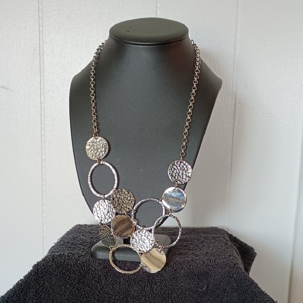 Mixed Textures Silver Toned Necklace